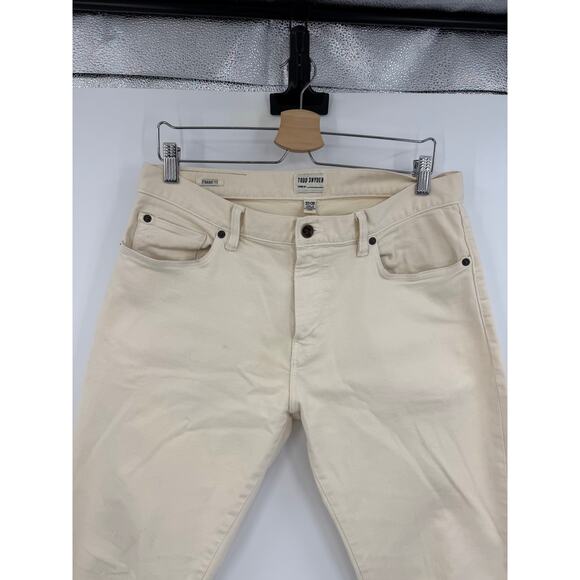 Todd Snyder Mens 5 Pockets Chino Pants 32x30 Straight Fit Off White Casual - Picture 5 of 13